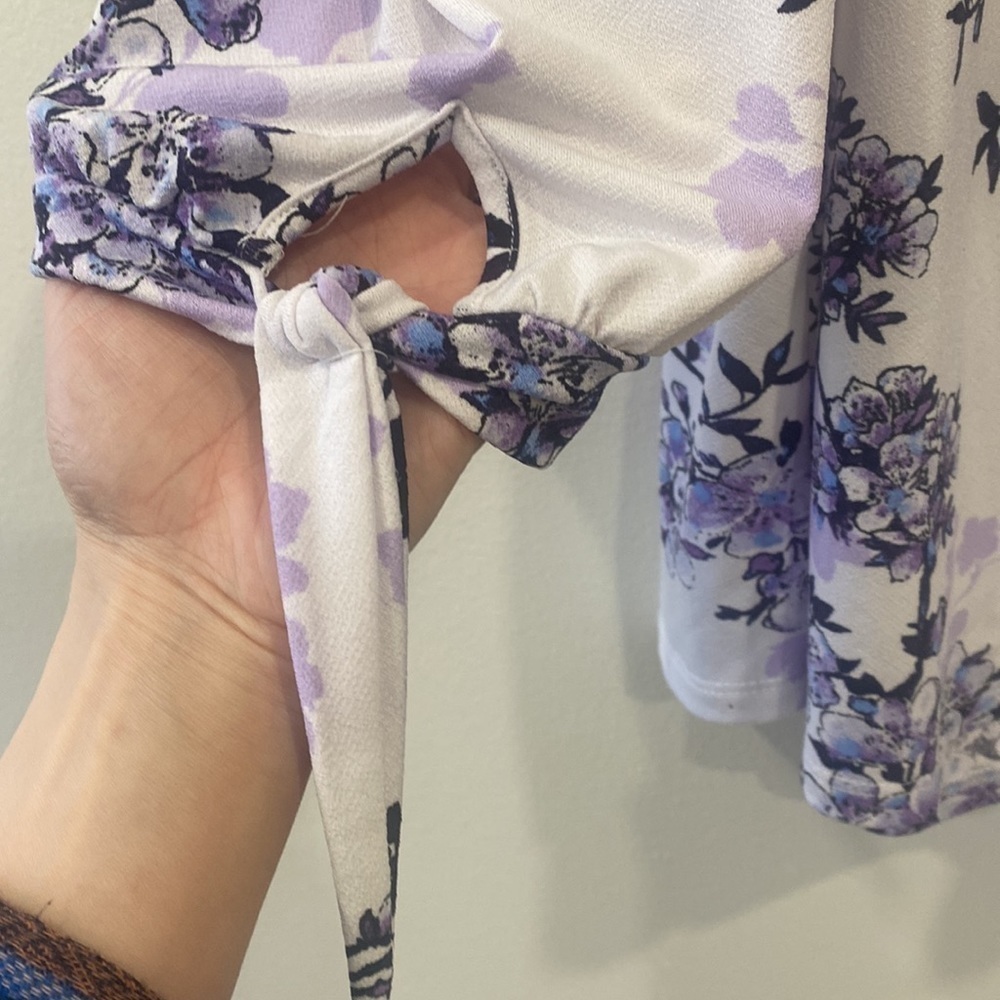 Off Shoulder Lavender Floral Top - Picture 2 of 12